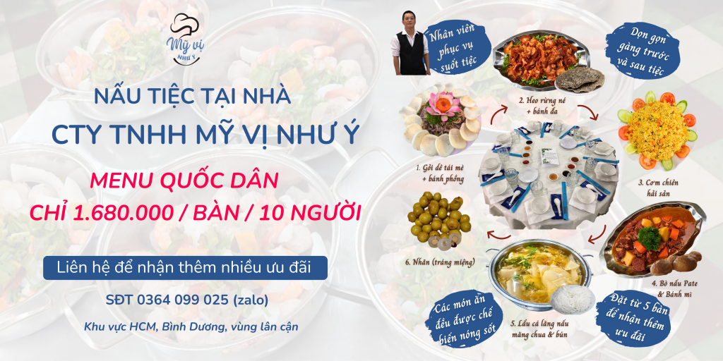 Nấu tiệc tại nhà mỹ vị như ý thực đơn bình dân